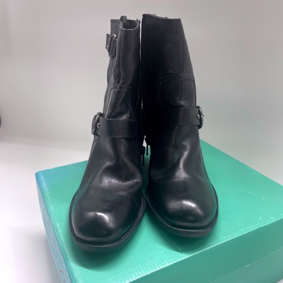 Clarks Mascarpone Cafe Black Leather Moto Ankle Boots 32693 Women 7.5 M - Picture 5 of 10